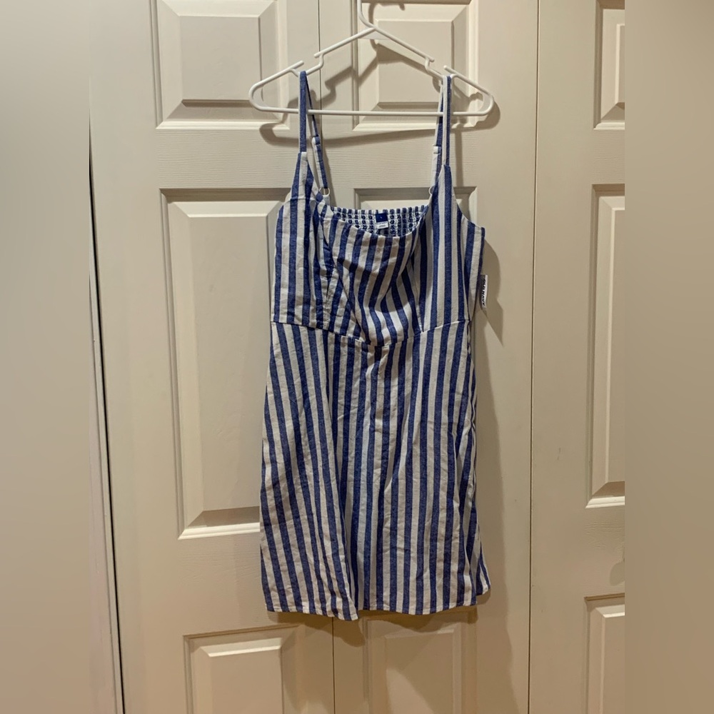 NWT linen blend striped dress size Large